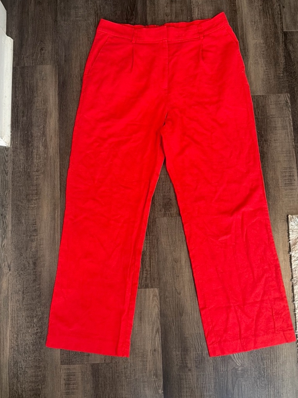 Old Navy Men's Bright Red Corduroy Straight-Leg Pants
